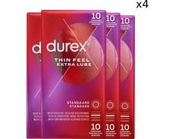 Durex Condooms Thin Feel - Extra Lube - 4x 10 stuks