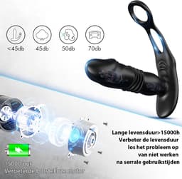 IntiMate® P SpotMaster - Prostaat Stimulator voor Mannen - Anale Vibrator met Dubbele Penisringen - 3 in 1 Buttplug voor Mannen - Seksspeeltje voor Mannen - Vibrerende Dildo met Penisring - Prostaat Massager Sex Toys voor Mannen - Stotende Buttplug — thumbnail 7