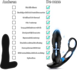 IntiMate® P SpotMaster - Prostaat Stimulator voor Mannen - Anale Vibrator met Dubbele Penisringen - 3 in 1 Buttplug voor Mannen - Seksspeeltje voor Mannen - Vibrerende Dildo met Penisring - Prostaat Massager Sex Toys voor Mannen - Stotende Buttplug — thumbnail 2