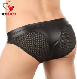Lederen slip voor mannen - Erotische lingerie heren - Visnet — thumbnail 3