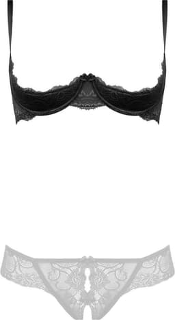 Christine le Duc - Kanten Kwart Cups BH Marzia - Lingerie Erotisch - Zwart — thumbnail 2