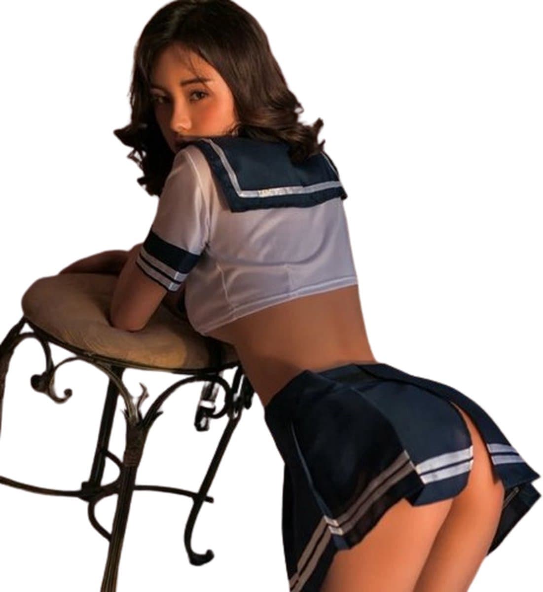 Sexy kostuum schoolmeisje - Tweedelige set - Universele maat - Verleidelijk - Spannend - Rollenspel - Thema — afbeelding 1