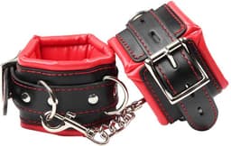 Premium lederen handboeien - BDSM Bondage - Gespsluiting - Ketting tussenstuk - Zeer goede kwaliteit - One size — thumbnail 1