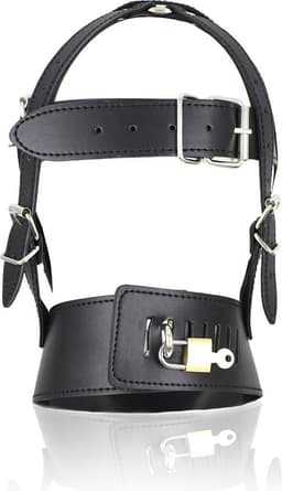 vscnovelty® SM Masker GAG Premium | BDSM | kunstleer masker - Muilkorf - Nek ketting - Verstelbaar - fetish — thumbnail 5