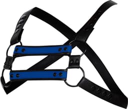Cut4Men - Borst Harnas - Tuigje - 4WAY - Blauw/Zwart — thumbnail 4