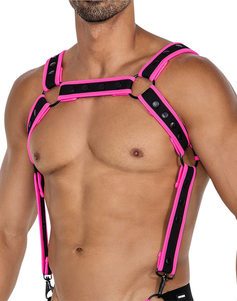 Cut4Men - Fetish Harnas - Tuigje - Neo - Roze/Zwart — afbeelding 1