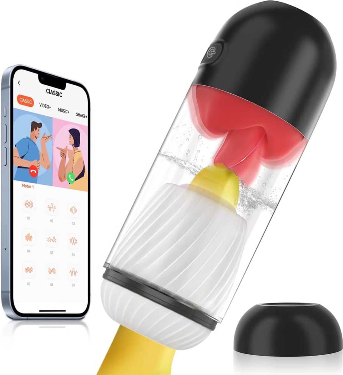 Realistische Masturbator met Tong - Penis Likken - Aftrekken - Pijp Machine - App bestuurbaar — afbeelding 1