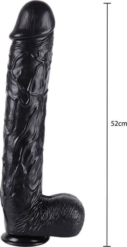 Dong XXXXL 52cm - Extreme Lange en Dikke Zwarte Dildo - Mega Dildo - 52 cm - Monsterlijke Dildo — thumbnail 3