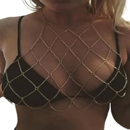 Festival bodychain ketting - Borst - Transparant - Sexy ketting topje - Erotische accessoires - Feest - Rave — thumbnail 5