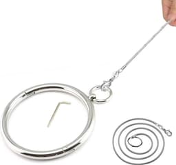 Metalen Halsband Choker met Schroefsluiting en Ketting – 120mm Diameter - BDSM — thumbnail 1