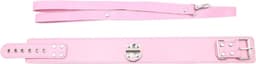 Nooitmeersaai - PU leren halsband met riem - roze — thumbnail 2