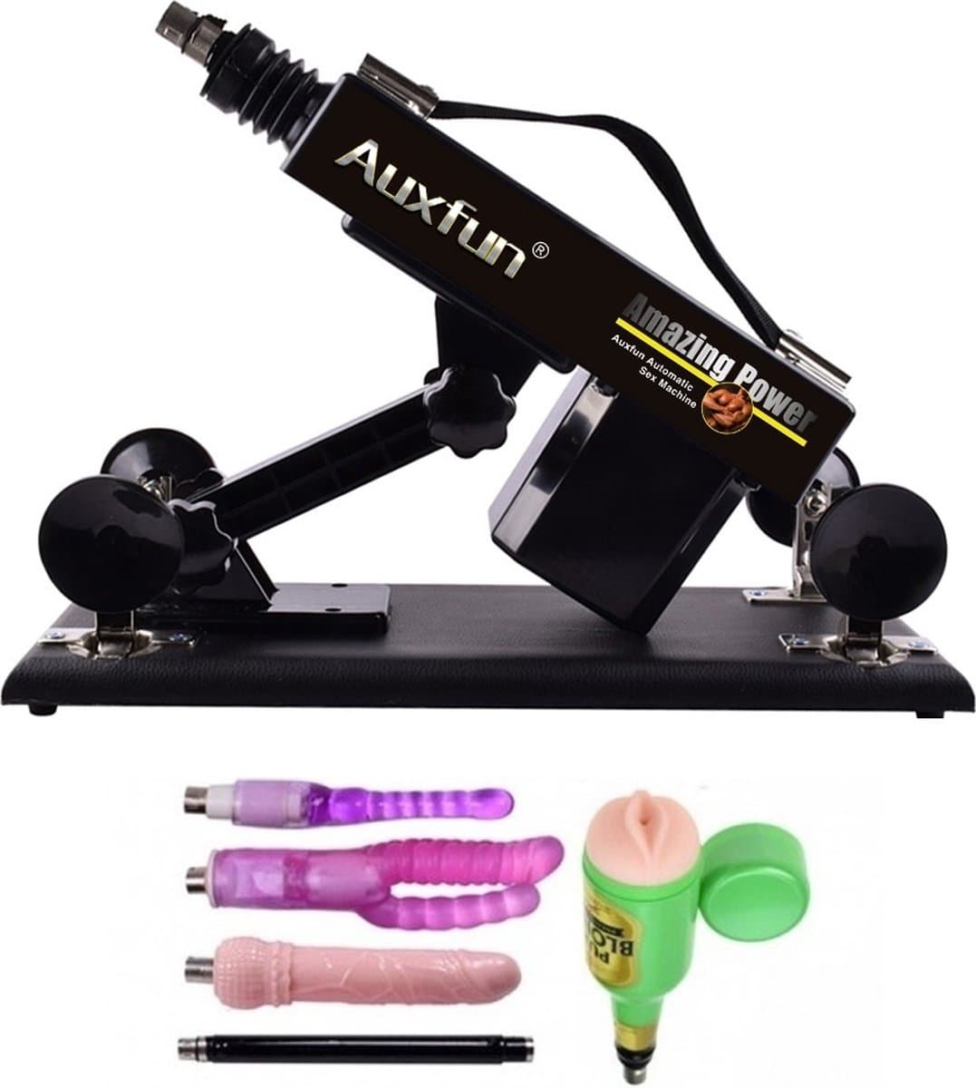 Pakket René Auxfun Basic Seksmachine Met 5 opzetstukken — afbeelding 1