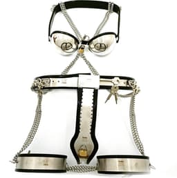 Prolink Novelties® - Chastity set Waist Belt - voor vrouwen - BDSM - bestaande uit 3 delen - stainless steel — thumbnail 6