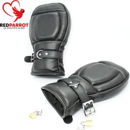 Gewatteerde afsluitbare BDSM handschoenen - Terughoudendheid - Dwangbuis - Met slot - Handboeien — thumbnail 1