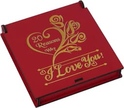 Romantische Cadeaubox - Liefdesgeschenken Koppels - Liefde Uiten - 20 Romantische Berichten - Hart 5cm - Rood — thumbnail 3