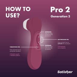 Satisfyer, vibrator, drukgolfvibrator, 'Pro 2 Generation 3', 16,5 cm, vloeibare luchttechnologie, incl. extra opzetstuk, 2 apart regelbare motoren — thumbnail 6