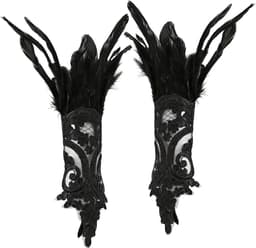 Lace Handschoenen - Vingerloos Kant - Kostuum Accessoire - Elegant Ontwerp - 36x16cm - Zwart — thumbnail 1