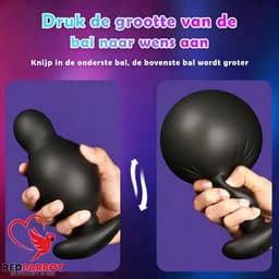 Vibrerende opblaasbare buttplug - Anaal plug - Afstandsbediening - Groot — thumbnail 2