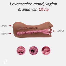 Pillow Pleasure® Olivia - 3-in-1 Pocket Pussy Basisbundel - Realistische Masturbator met Vagina, Mond & Anus - Inclusief Glijmiddel & Accessoires - Sexpop - Zelf aftrekken - Kunstvagina — thumbnail 9