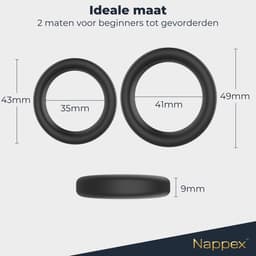 Cockring Siliconen 2 Maten - Nappex™ Rino Penisring Set voor een Stevige Erectie [Discreet Verzonden] - Penisringen voor Mannen - Rekbare Ballstretcher - Sex Toys voor Mannen en Koppels - Kamasutra - BDSM - Seksspeeltjes - Erotiek — thumbnail 7
