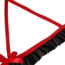 Sexy Verpleegster Lingerie Pakje - 2-delig Zwart Verkleedpakje - Body & Haarband - Zuster Kostuum - Dokter Rollenspel / Cosplay - Open Kruis Lingerie Ondergoed voor Dames - Maat S — thumbnail 4