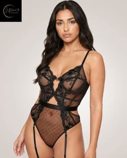 Erotische Body – Sexy Lingerieset – Lingerie Erotisch – Classy luxe kanten lingerieset – Erotische Bustier – Verleidelijk Elegant Zwart – BH en jarretelset – Dames lingerie – Sexy lingerie – Spannende lingerie – Dare to Undress – Maat XS/S, M, L, XL — thumbnail 2
