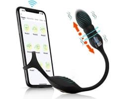 Lzwintrading - Prostaat Vibrator Mannen met App Control - Prostaat Stimulator - met 9 Vibratie Modi - Anaal Dildo - Prostate Massager met Cockringen - Vibrators voor Vrouwen & Mannen - Sex Toys voor Koppels - Vibrerende Buttplug
