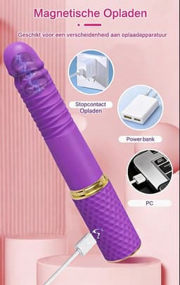 Vibrator - Seks Machine - Zuignap Dildo - 10 modus — thumbnail 4