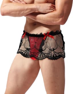 Sexy Sissy Panties voor Mannen met Kant, Transparante Mini Rok en Erotische Ondergoed voor Crossdressers en Cosplay — thumbnail 3