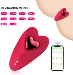 Oneay Clitoris vibrator Vibrerende Slip voor Vrouwen – Mini Kogelvibrator met Afstandsbediening & App – 10 Vibratiestanden – Draagbare Vibrator voor Stellen – Seksspeeltje - Rood — thumbnail 4
