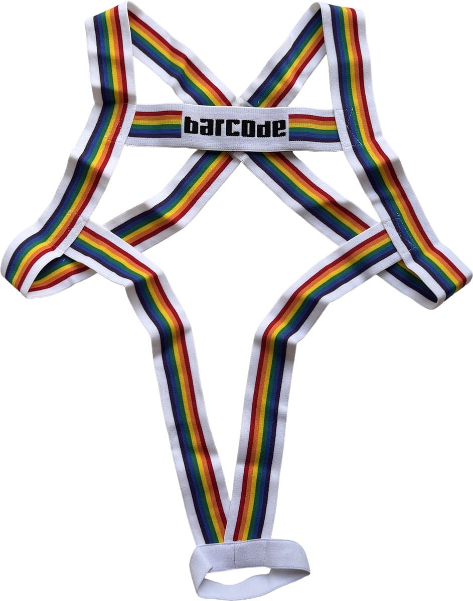Barcode Berlin Body Harness Pride Ikem White - MAAT L/XL — afbeelding 1