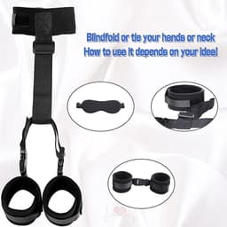 OLOEY Bondageset Nek-tot-Pols-Handboeien achter de rug-halsband en blinddoek-Verstelbare Bondageset voor in bed-SM-spellen-seksspeeltjes voor koppels en SM-zwepen — thumbnail 2