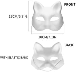10 witte, zelf te beschilderen maskers — Cosplay-rekwisieten — Feest, verkleedpartij, orkmaskers — Handgemaakte papieren maskers — thumbnail 3