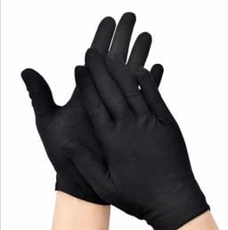 Katoenen Handschoenen Zwart Maat L - Inspectie katoenen werkhandschoenen munt sieraden werknemer etiquette handschoen - Gloves Cotton - Beschermende Handschoenen - Wegwerp Handschoenen 48Stuks/24Pairs L — thumbnail 7
