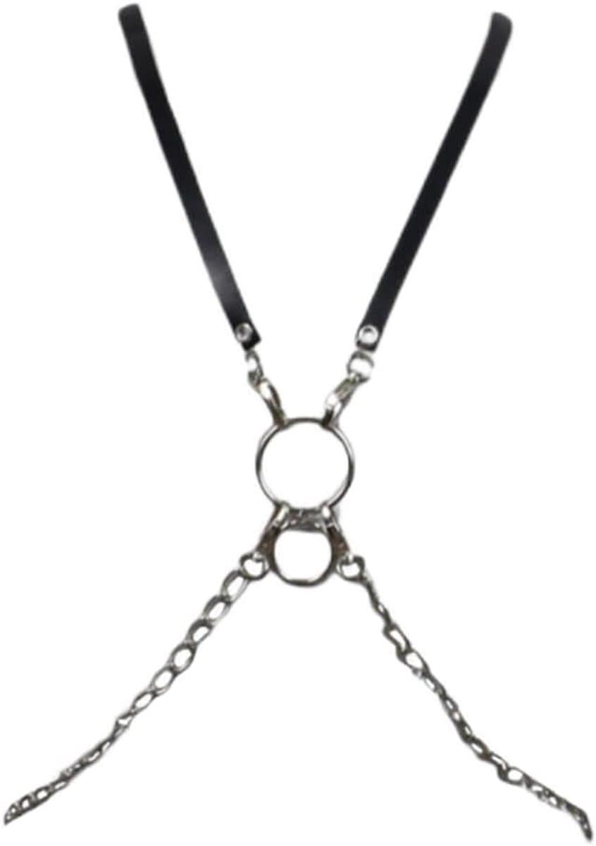 Heren Borst Harnas - Punk Harnas - Clubwear - Verstelbaar - 15 x 10 x 5 cm - Zwart — afbeelding 1