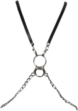 Heren Borst Harnas - Punk Harnas - Clubwear - Verstelbaar - 15 x 10 x 5 cm - Zwart — thumbnail 1