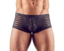 Zwarte semi-transparante herenshort 2XL
