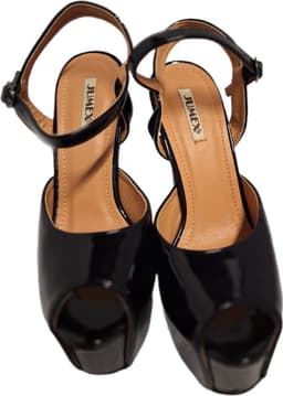 JUMEX-EROTISCHE PUMP -BLACK LAKLEER- HAK 16 CM-ZOOL 6CM-SIZE40 — thumbnail 1