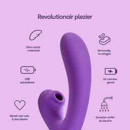 Eva® Sonic - Luxe - Fluisterstille Luchtdruk Vibrator voor Vrouwen - 2-in-1 G-spot & Clitoris Stimulator - 18 Standen - USB Oplaadbaar - Sex Toys voor Vrouwen - Lavender Purple — thumbnail 4