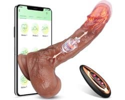 Stuwende Realistische Dildo - Verwarmende Dildo's voor Clitoraal G-spot Anaal - Seksspeeltjes couples Mannen & Vrouwen - Afstandsbediening Vibrator Speelgoed met 9 Stuwende & Vibrerende Modus Sex Toys for Vrouwen Sex Speeltjes