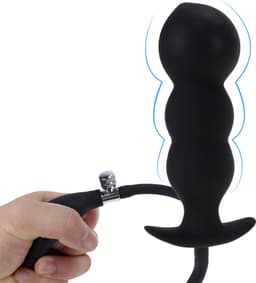 Opblaasbare buttplug groot - 3 kralen - Mega expander - Siliconen - Hand pomp — thumbnail 4