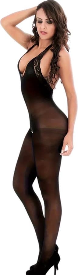 LekkerStout Doorschijnende Catsuit - X-Ray - Zwart - Sexy Lingerie | S/L | ( LS209 ) — thumbnail 5