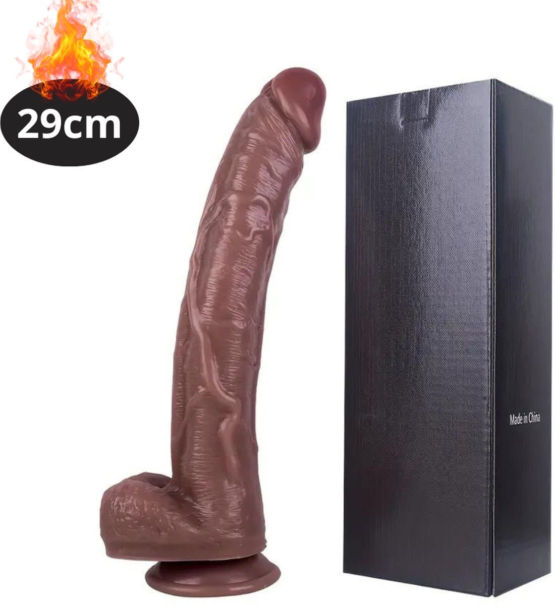 Nivard Dildo - Anaal - Met Zuignap - Siliconen - Sex Toys - Voor Mannen & Vrouwen - Voor Koppels - Couples - Bruin - 29cm — afbeelding 1