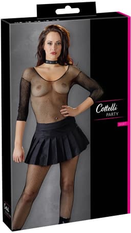Cottelli Collection – Geplooide Mini Rok voor een Spannende Uitstraling Tijdens Feestjes – Maat S – Zwart — thumbnail 1