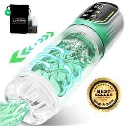 ME'ADAM - ManiPulse Automatische Masturbator met Roterende Functies en Zuig en Lik Modes - Fluisterstil - Oplaadbaar - Masturbator voor Man - Pocket Pussy - Blowjob - Sterke Motor - Waterproof - Groen - Sex toys Voor mannen — thumbnail 1