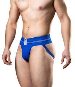 MM Sports The Original No. 10 Swimmer/Jogger Jockstrap 3 inch Blue - MAAT S - Heren Ondergoed - Jockstrap voor Man - Mannen Jock — thumbnail 5