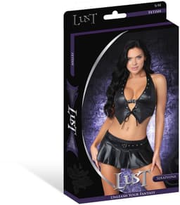 Male Power Sexy Seraphina - Halter Top met Rok en G-String - L/X erotisch herenondergoed - Zwart — thumbnail 4