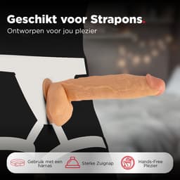 Rosebay XXL Dildo - Grote Dildo - Reusachtige Dildo - Realistische Dildo met Balzak - Dildo met Zuignap - Dildo voor Mannen en Vrouwen - XL Dildo - 31 cm - Wit — thumbnail 11