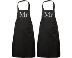 Schort Set voor Mr & Mr - Leuk Cadeau voor Koppels, Huwelijk of Jubileum