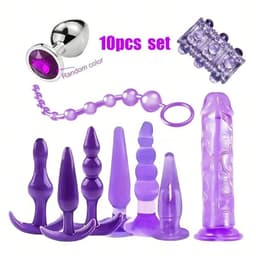 Daity Siliconen Buttplug Set 10-delig – Beginners Anale Pluggen Set met Verschillende Maten & Vormen – Flexibel, Huidvriendelijk, Trainingsset met Anaalkralen & Dildo – Seksspeeltje voor Vrouwen & Koppels – Roze — thumbnail 2